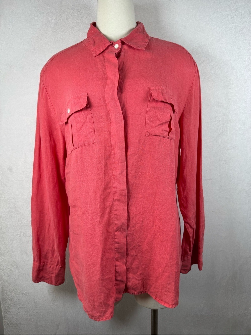 Tommy Bahama Coral Button-Up Shirt Linen Large